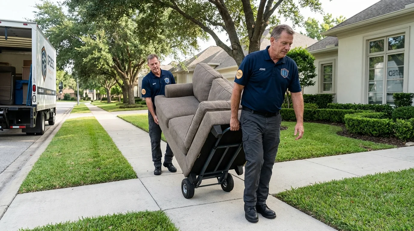 Local residential moving crew loading furniture in Atascadero, CA